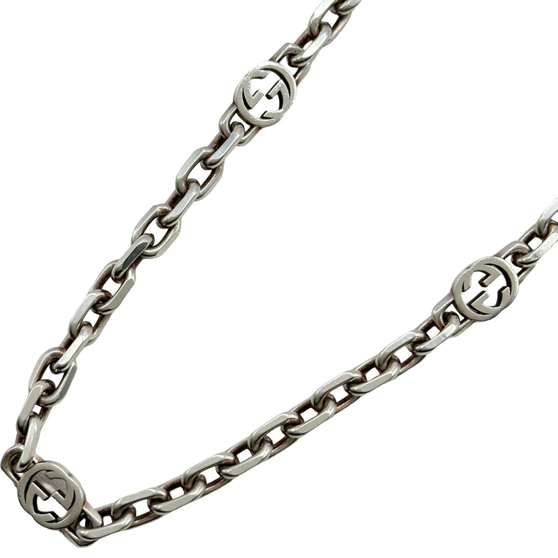 GUCCI シルバーAG925 ネックレス グッチ GUCCI インターロッキングネックレス シルバー Ag925