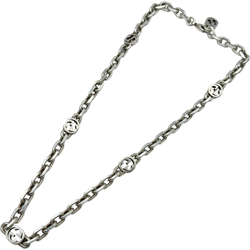 GUCCI シルバーAG925 ネックレス グッチ GUCCI インターロッキングネックレス シルバー Ag925