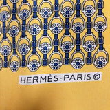 エルメス HERMES カレ45 イエロー・ネイビー シルク レディース スカーフ