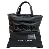 サンローラン SAINT LAURENT ワイドロゴトートバッグ 756269 ブラック ナッパレザー メンズ トートバッグ