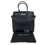 サンローラン SAINT LAURENT マンハッタンN/Sトートバック 757302 ブラック/ホワイト シルバー金具 カーフレザー メンズ トートバッグ