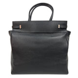サンローラン SAINT LAURENT マンハッタンN/Sトートバック 757302 ブラック/ホワイト シルバー金具 カーフレザー メンズ トートバッグ