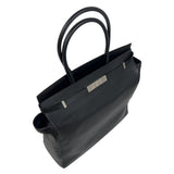 サンローラン SAINT LAURENT マンハッタンN/Sトートバック 757302 ブラック/ホワイト シルバー金具 カーフレザー メンズ トートバッグ