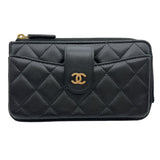 シャネル CHANEL マトラッセフォンカードケース AP2536 ブラック　ゴールド金具 ラムスキン レディース カードケース