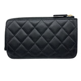 シャネル CHANEL マトラッセフォンカードケース AP2536 ブラック　ゴールド金具 ラムスキン レディース カードケース
