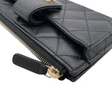 シャネル CHANEL マトラッセフォンカードケース AP2536 ブラック　ゴールド金具 ラムスキン レディース カードケース