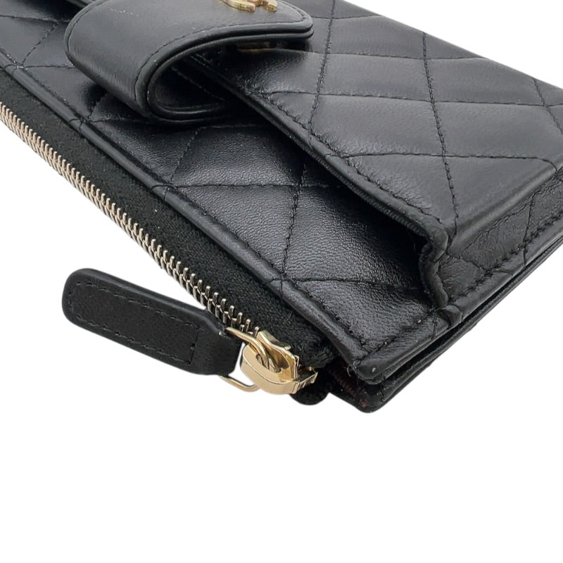 シャネル CHANEL マトラッセフォンカードケース AP2536 ブラック