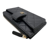シャネル CHANEL マトラッセフォンカードケース AP2536 ブラック　ゴールド金具 ラムスキン レディース カードケース