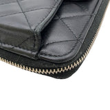 シャネル CHANEL マトラッセフォンカードケース AP2536 ブラック　ゴールド金具 ラムスキン レディース カードケース