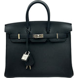 エルメス HERMES バーキン25 G刻印 ブラック シルバー金具 トゴ レディース ハンドバッグ