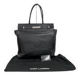 サンローラン SAINT LAURENT マンハッタンN/Sトートバック 757302 ブラック/ホワイト　シルバー金具 カーフ メンズ トートバッグ