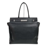 サンローラン SAINT LAURENT マンハッタンN/Sトートバック 757302 ブラック/ホワイト　シルバー金具 カーフ メンズ トートバッグ