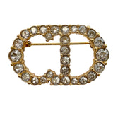 クリスチャン・ディオール Christian Dior Clair D Lune ブローチ ゴールド ラインストーン アクセサリー
