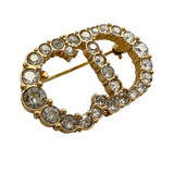 クリスチャン・ディオール Christian Dior Clair D Lune ブローチ ゴールド ラインストーン アクセサリー