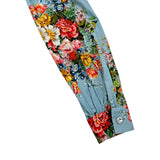 グッチ GUCCI 花柄フリルワンピース 477487 ブルー コットン レディース ワンピース