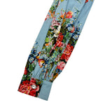 グッチ GUCCI 花柄フリルワンピース 477487 ブルー コットン レディース ワンピース