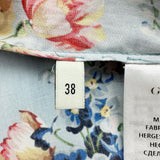 グッチ GUCCI 花柄フリルワンピース 477487 ブルー コットン レディース ワンピース