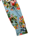 グッチ GUCCI 花柄フリルワンピース 477487 ブルー コットン レディース ワンピース