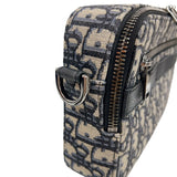 クリスチャン・ディオール Christian Dior safari メッセンジャーバッグ ネイビー/シルバー オブリークキャンパス ユニセックス メッセンジャーバッグ