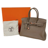 エルメス HERMES バーキン30 □N刻印　(2010年製) エトゥープ　SV金具 牛革 トゴ レディース ハンドバッグ