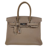 エルメス HERMES バーキン30 □N刻印　(2010年製) エトゥープ　SV金具 牛革 トゴ レディース ハンドバッグ