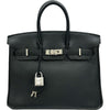 エルメス HERMES バーキン25 □Q刻印 ブラック シルバー金具 トゴ レディース ハンドバッグ