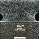 エルメス HERMES バーキン25 □Q刻印 ブラック シルバー金具 トゴ レディース ハンドバッグ