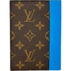 ルイ・ヴィトン LOUIS VUITTON クーベルテュールパスポールNM M12821 ブラウン/ブルー モノグラム・マカサー ユニセックス パスポートケース
