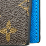 ルイ・ヴィトン LOUIS VUITTON クーベルテュールパスポールNM M12821 ブラウン/ブルー モノグラム・マカサー ユニセックス パスポートケース