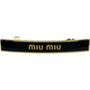 ミュウミュウ miu miu ロゴヘアクリップ 5IF172 ブラック/ゴールド メタル/エナメル レディース その他ファッション雑貨