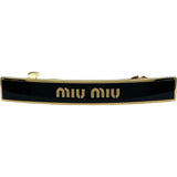 ミュウミュウ miu miu ロゴヘアクリップ 5IF172 ブラック/ゴールド メタル/エナメル レディース その他ファッション雑貨