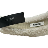 ミュウミュウ miu miu ロゴカチューシャ 5IH025 アイボリー系 シープファー レディース その他小物