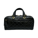 シャネル CHANEL マトラッセラージボーリングバッグ AS5579 ブラック/ゴールド金具 クランプルカーフ レディース ショルダーバッグ