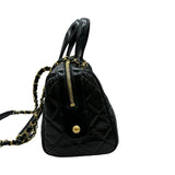 シャネル CHANEL マトラッセラージボーリングバッグ AS5579 ブラック/ゴールド金具 クランプルカーフ レディース ショルダーバッグ