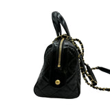 シャネル CHANEL マトラッセラージボーリングバッグ AS5579 ブラック/ゴールド金具 クランプルカーフ レディース ショルダーバッグ