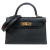 エルメス HERMES ミニケリー２ K刻印　(2025年製) ブラック/ゴールド エプソン レディース ハンドバッグ