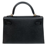 エルメス HERMES ミニケリー２ K刻印　(2025年製) ブラック/ゴールド エプソン レディース ハンドバッグ