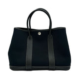 エルメス HERMES ガーデンパーティTPM □O刻印 ブラック/シルバー金具 トワル/ネゴンダ レディース トートバッグ