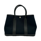 エルメス HERMES ガーデンパーティTPM □O刻印 ブラック/シルバー金具 トワル/ネゴンダ レディース トートバッグ