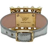 ロジェ ヴィヴィエ ROGER VIVIER ブロッシュヴィヴィエレザーブレスレット シルバー ラインストーン アクセサリー