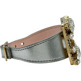 ロジェ ヴィヴィエ ROGER VIVIER ブロッシュヴィヴィエレザーブレスレット シルバー ラインストーン アクセサリー