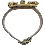 ロジェ ヴィヴィエ ROGER VIVIER ブロッシュヴィヴィエレザーブレスレット シルバー ラインストーン アクセサリー