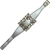 ロジェ ヴィヴィエ ROGER VIVIER ブロッシュヴィヴィエレザーブレスレット シルバー ラインストーン アクセサリー