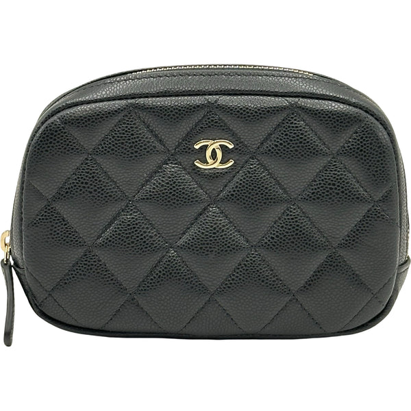 シャネル CHANEL マトラッセ コスメポーチ A80909 ブラック ゴールド