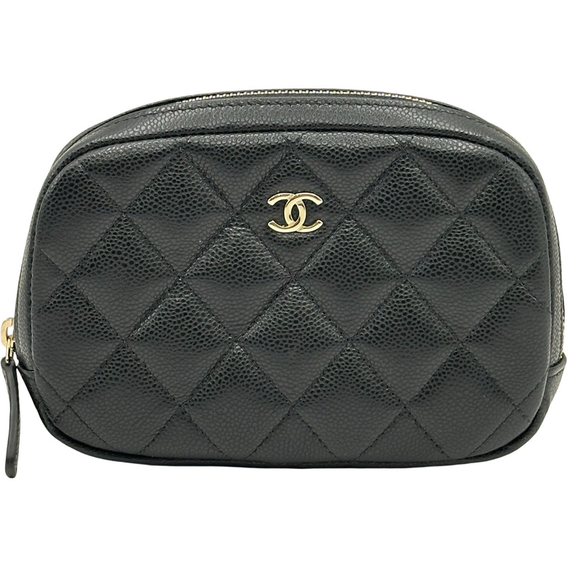 シャネル CHANEL マトラッセ コスメポーチ A80909 ブラック ゴールド