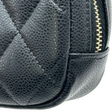 シャネル CHANEL マトラッセ コスメポーチ A80909 ブラック ゴールド金具 キャビアスキン レディース ポーチ