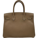 エルメス HERMES バーキン30 U刻印 エトゥープ ゴールド金具 トゴ レディース ハンドバッグ