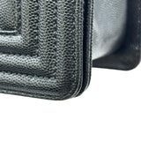 シャネル CHANEL ボーイシャネル25 A67086 ブラック ゴールド金具 キャビアスキン レディース ショルダーバッグ