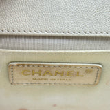 シャネル CHANEL マトラッセ ミニフラップショルダー 31番台 アイボリー/ブラック ゴールド金具 キャビアスキン レディース ショルダーバッグ