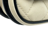 シャネル CHANEL マトラッセ ミニフラップショルダー 31番台 アイボリー/ブラック ゴールド金具 キャビアスキン レディース ショルダーバッグ